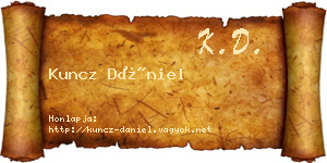 Kuncz Dániel névjegykártya