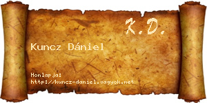 Kuncz Dániel névjegykártya